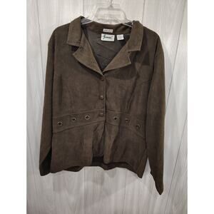 Women's Joanna Stretch Brown Blazer Size XL Office Business Casual Western